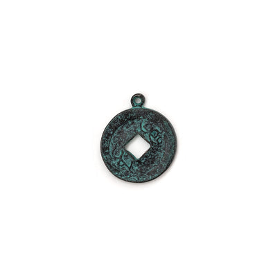 Rustic Patina Chinese Ancient Coin Pendant