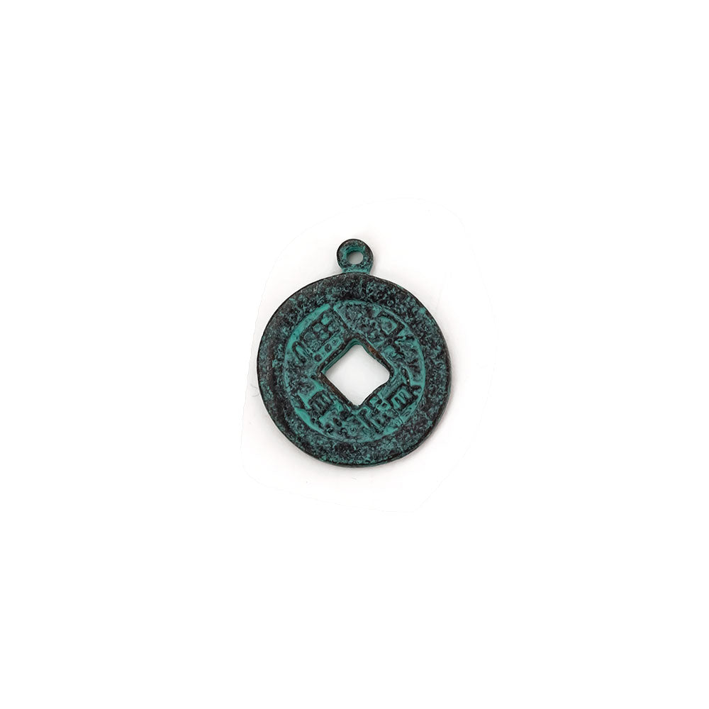 Rustic Patina Chinese Ancient Coin Pendant