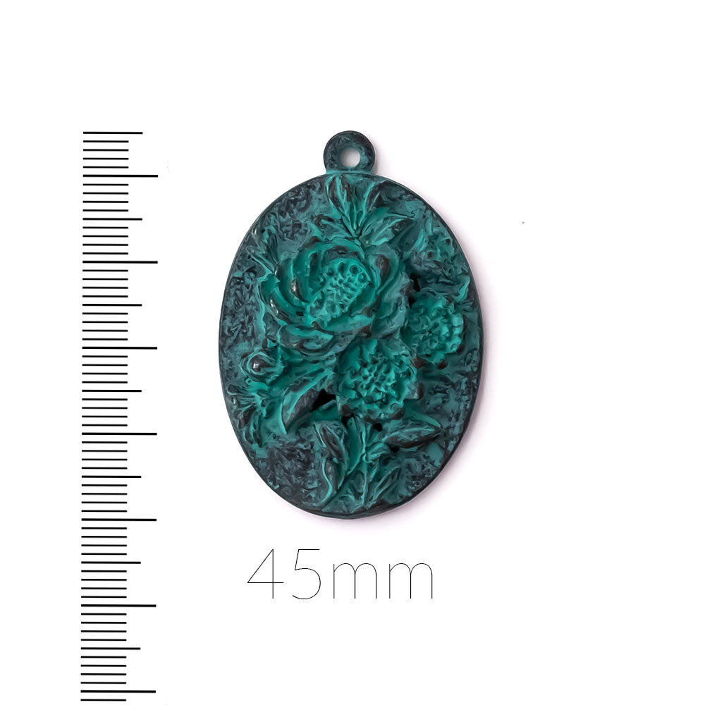 alt="elements of antiquity rustic patina garden pendant"