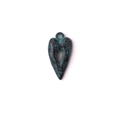 alt="elements of antiquity rustic patina large heart pendant"