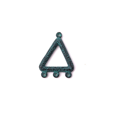alt="elements of antiquity rustic patina textured triangle connector"